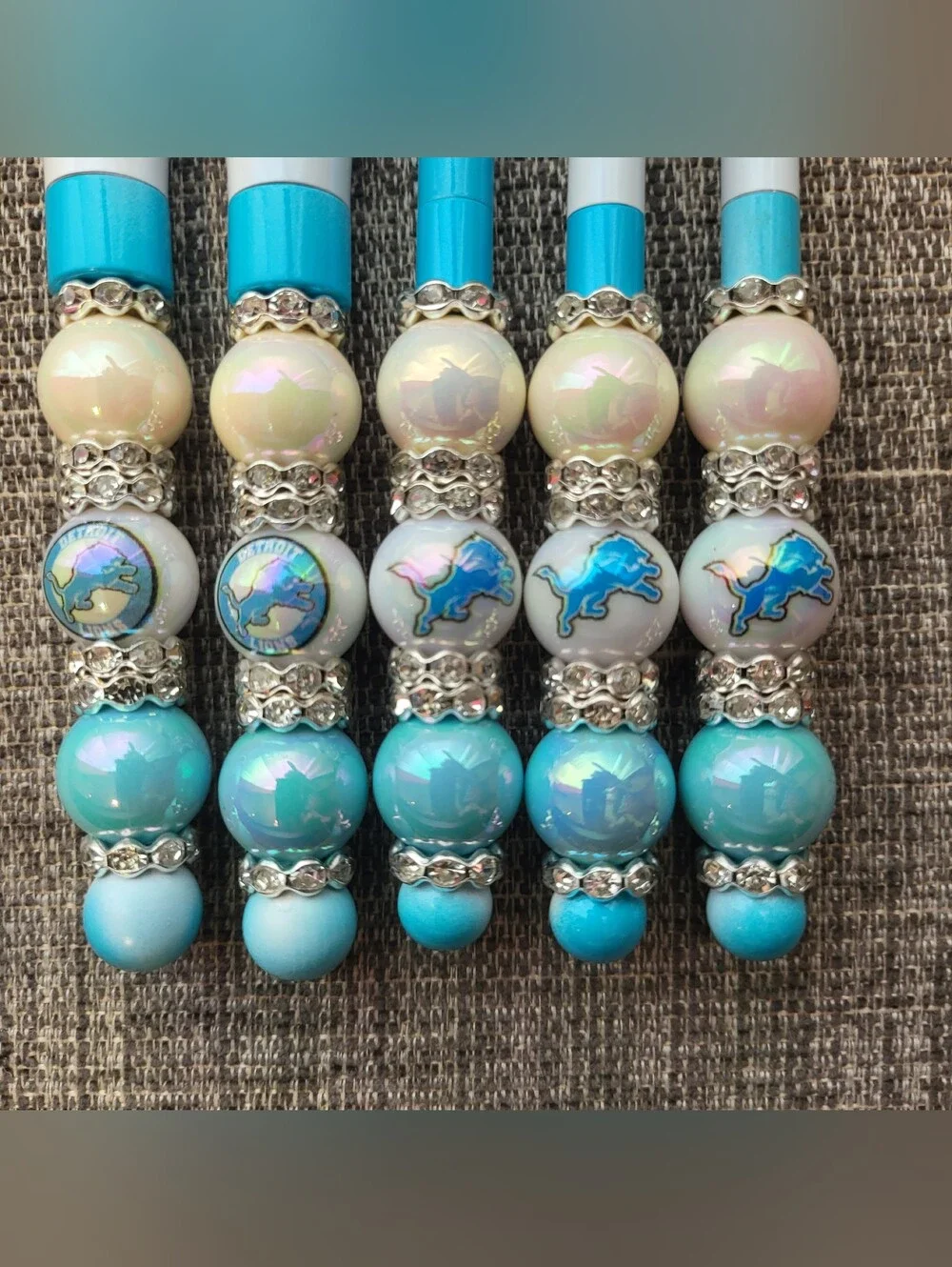 Handcrafted Detroit Luons Beaded Makeup Brush Set- NIP